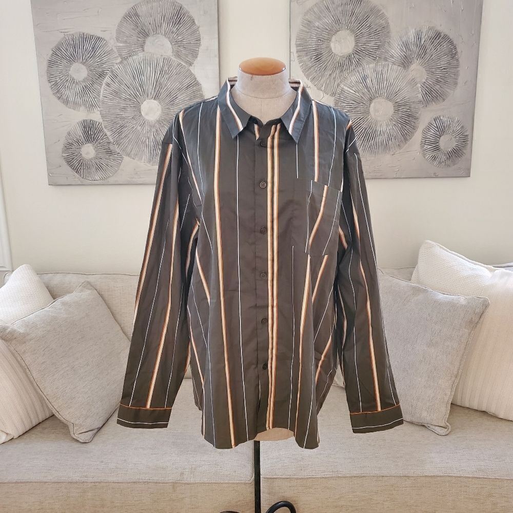 And Now This Striped Regular Fit Button-Down Shirt sz XXL